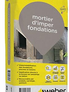 Mortier d'imperméabilisation fondations Weber 25 kg