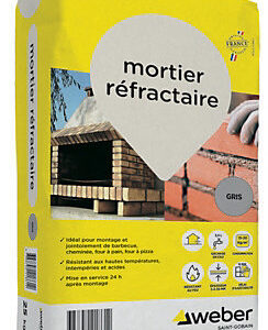 Mortier réfractaire gris Weber sac de 25 kg